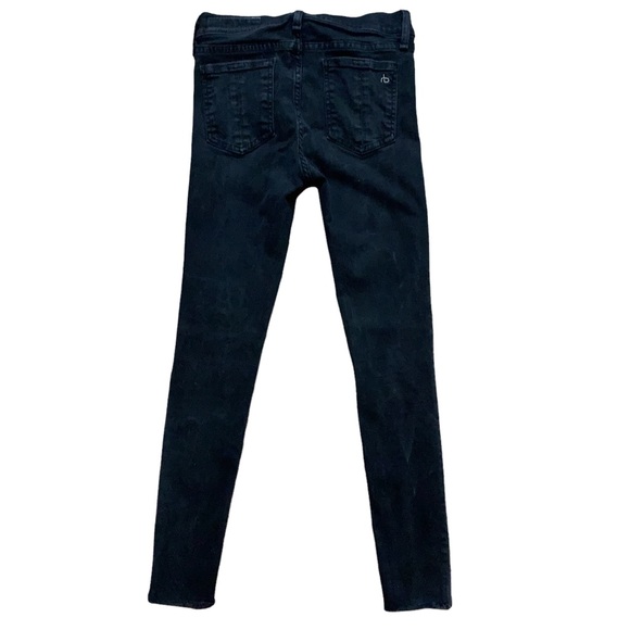 Rag & Bone Jeans Womens Size 26 Raw Hem Ankle Skinny Denim Stretch Black - Picture 2 of 6